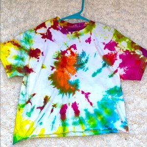 Tye die short sleeve crop top